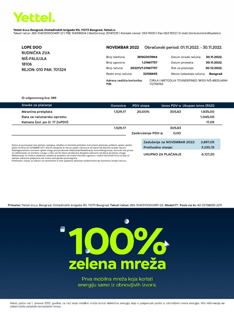 Invoice for November 2022 | PDF