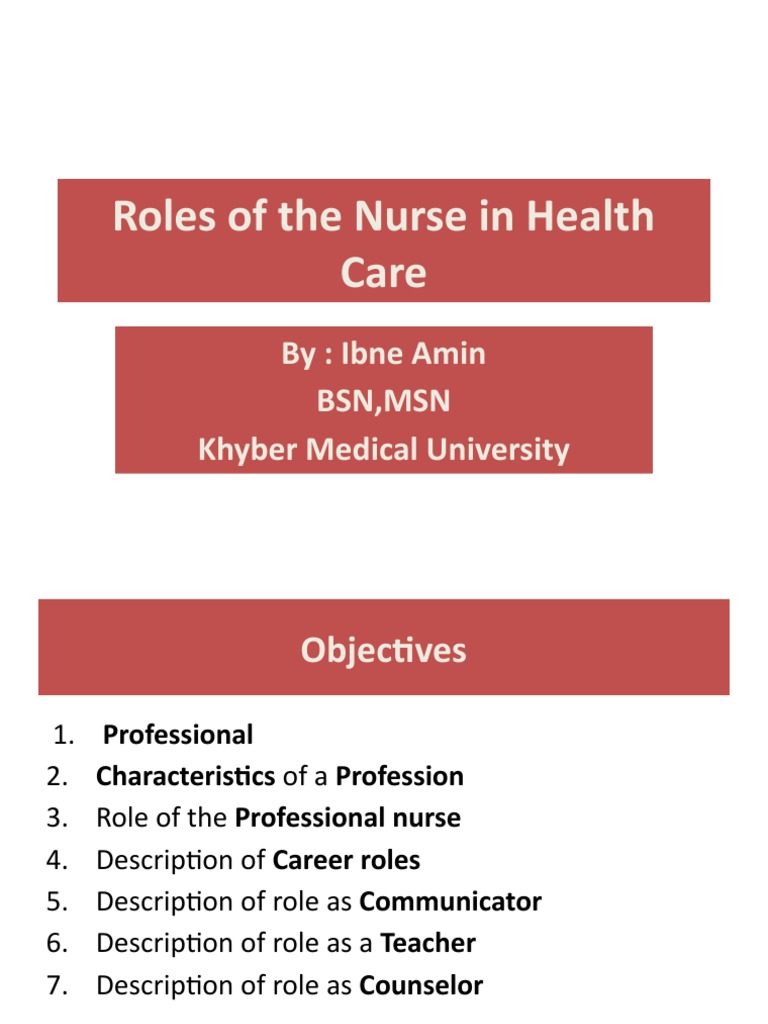 Roles of Nurses in Healthcare Delivery | PDF | Nursing | Profession