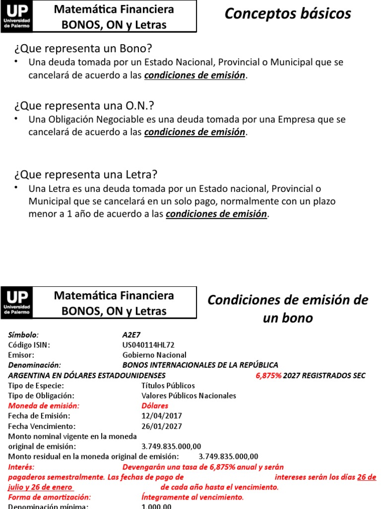 Clase 2da Parte - Bonos ON y Letras | PDF | Interés | Finanzas Matemáticas