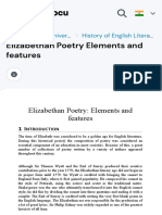 Elizabethan Poetry Elements and Features - Elizabethan Poetry Elements and Features 1 INTRODUCTION - StuDocu