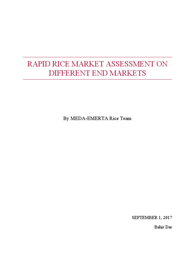 Rapid Rice Market Assessment Report | PDF | Supply Chain | Rice