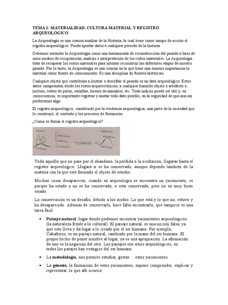 Materialidad Y Registro Arqueológico Pdf Arqueología Science
