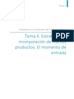 Tema 4. Estrategia de Incorporación de Nuevos Productos. El Momento de Entrada