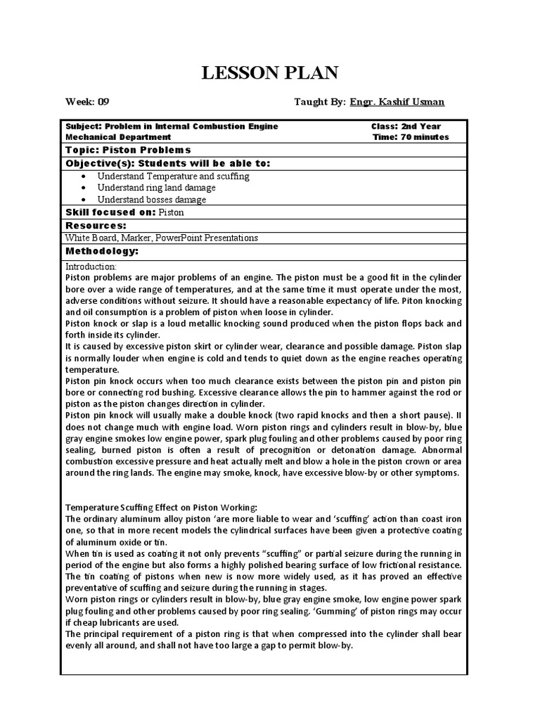 LP9 Piston Problems Done PDF Piston Engine Technology