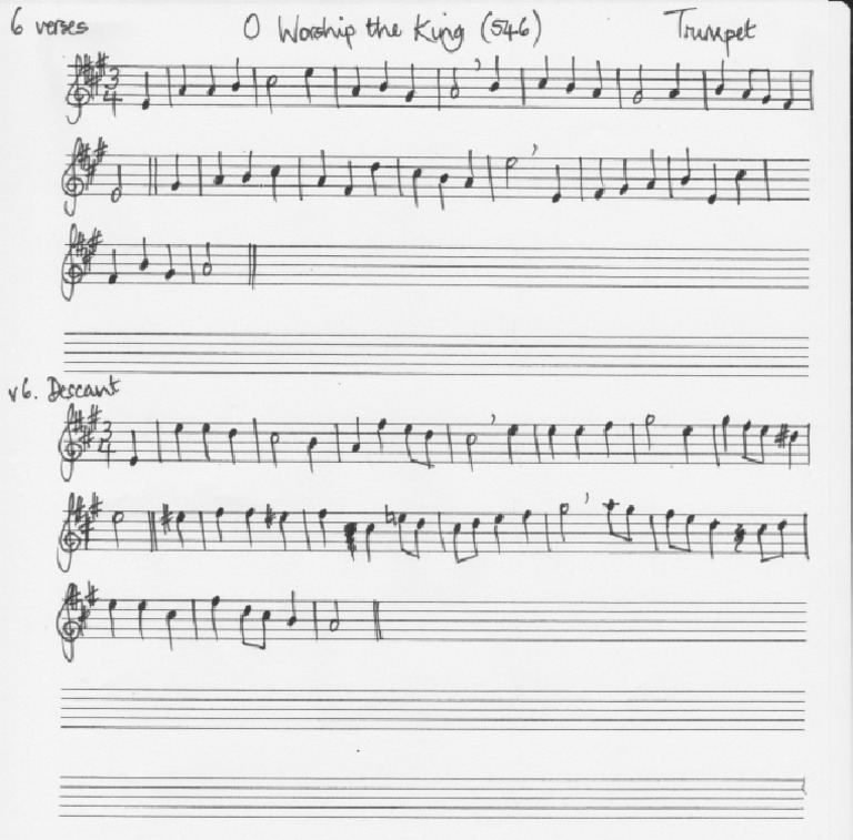 O Worship The King Trumpet PDF
