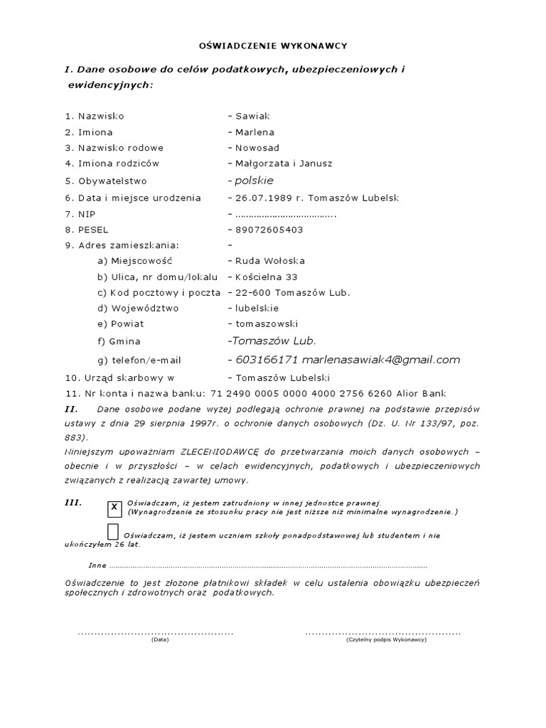 KWESTIONARIUSZ OSOBOWY DANE KONTAKTOWE CO WPISA visual data 3