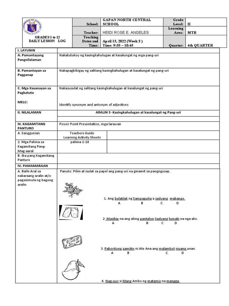 Cot Plan 2 Filipino Pdf