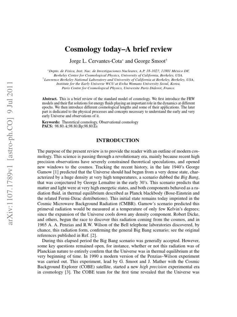 Standard Model of Cosmology | PDF