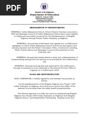 Memorandum of Understanding