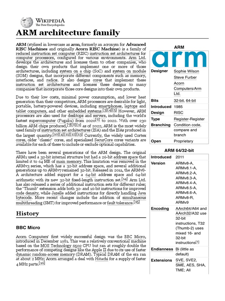 Overview of ARM Architecture | PDF | 64 Bit Computing | Central ...