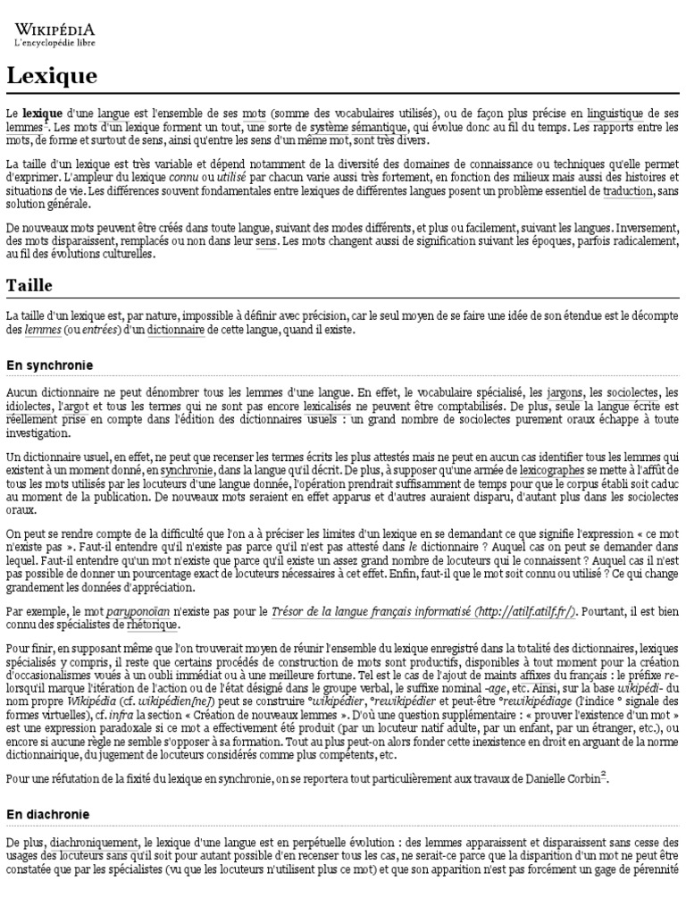 Lexique Wikipédia | PDF