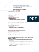 Exercícios Microbiologia - Bacterologia