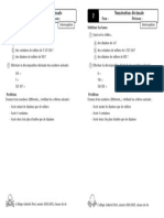 Numération Décimale Numération Décimale: Nom: Prénom: Nom: Prénom