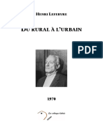 LEFEBVRE Henri - Du Rural À L'urbain