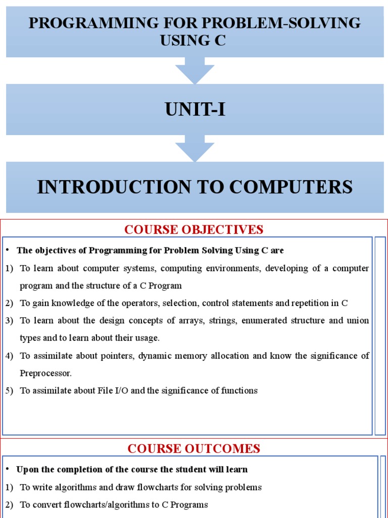 C-UNIT 1-Introduction To Computers | PDF | Computer Hardware | Central ...
