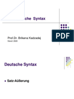 Deutsche Syntax: Prof - Dr. Brikena Kadzadej