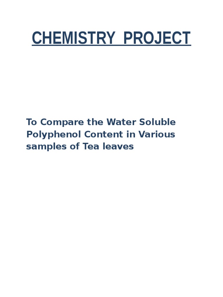 Polyphenol Content in Tea Analysis | PDF | Polyphenol | Phenolic ...