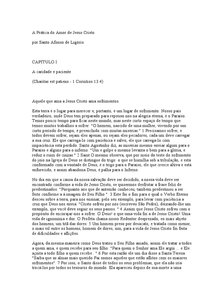 A Praacutetica Do Amor De Jesus Cristo Pdf Amor Jesus