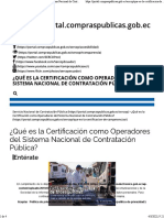 Certificación Como Operadores Del Sistema Nacional de Contratación Pública