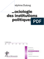 Sociologie Des Institutions Politiques by Dulong Delphine