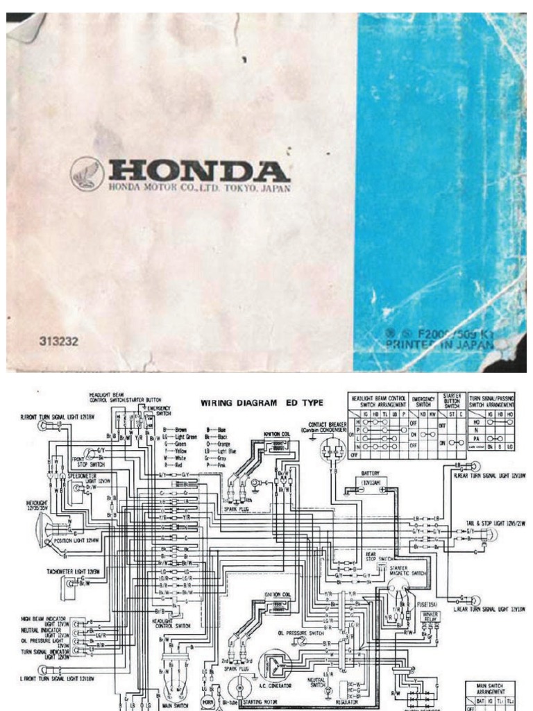 Honda CB 500 Four Electrical Diagram | PDF