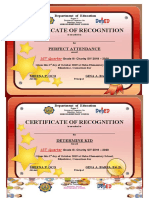 Certificate of Classroom Recog.
