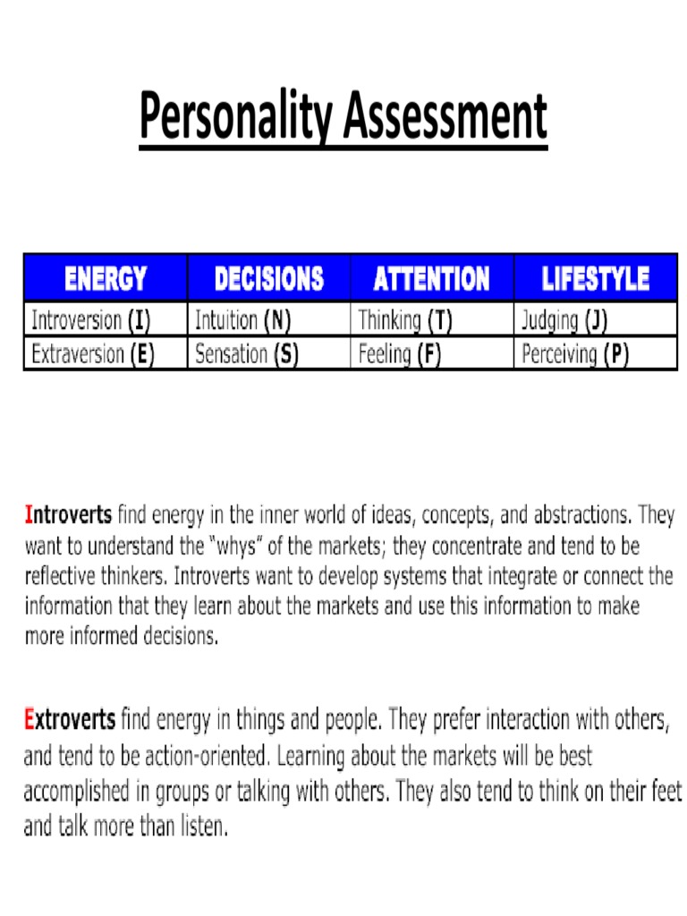 Personality Assessment | PDF | Extraversion And Introversion | Psychology