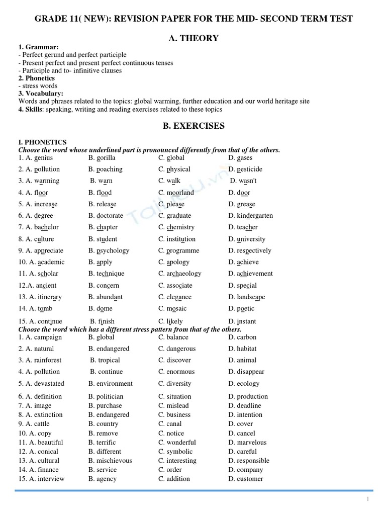 Grade 11 Mid-Term Revision Paper | PDF | Greenhouse Gas | Greenhouse Effect