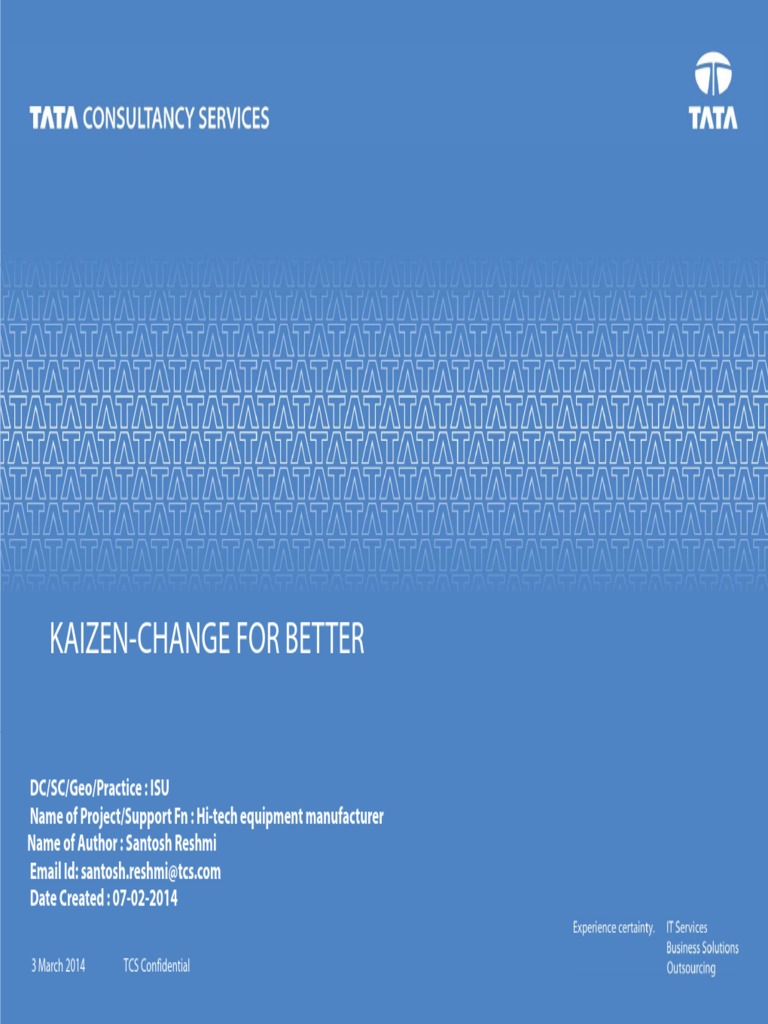 Training Material Kaizen Change For Better Pdf Business