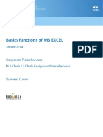 Training Material - Basic Functions of MS Excel