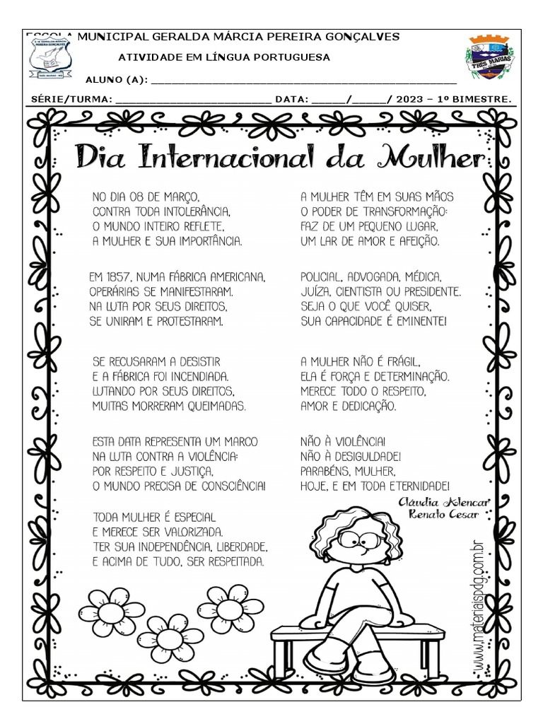 Atividade 3 Ano Mulher Pdf