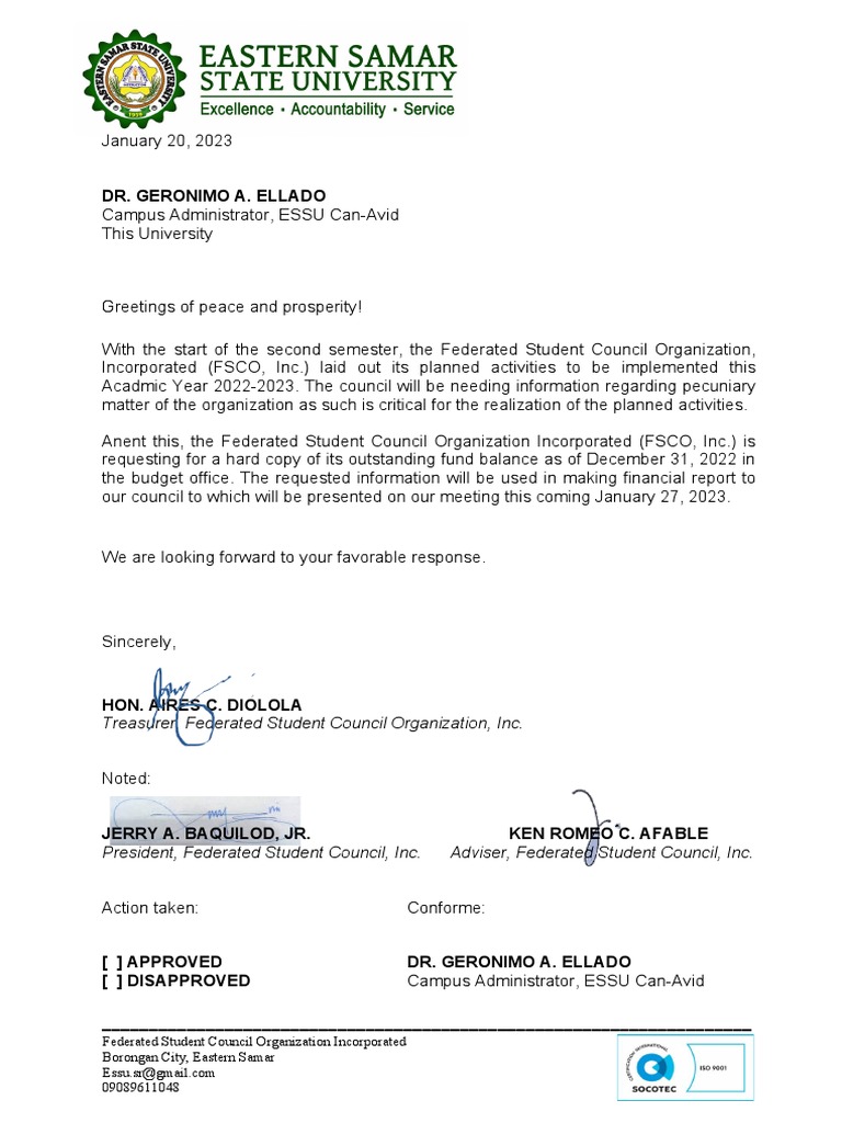 FSCO Fund Balance Request Letter | PDF