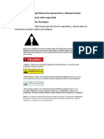 Resumen de Seguridad Manual de Operaciones y Mantenimiento