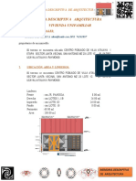 Memoria Descriptiva Arquitectura