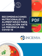 Recomendaciones alimentarias saludables ante el COVID-19