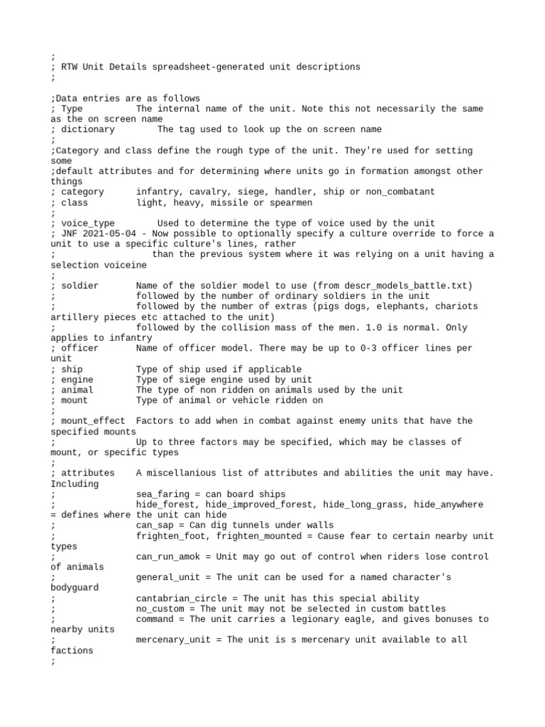 Export Descr Unit | PDF | Spear | Infantry