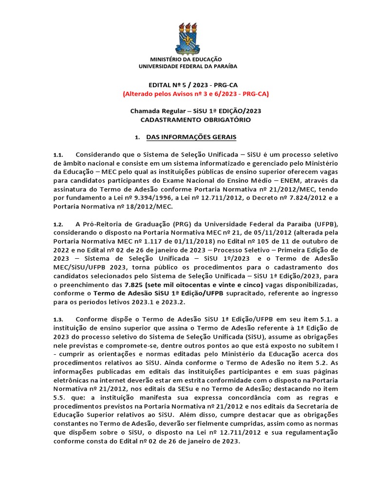 SiSU/UFMG 2023 – CHAMADAS – Sisu