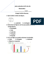 Prueba Evaluativa de Fin de Año Matematica