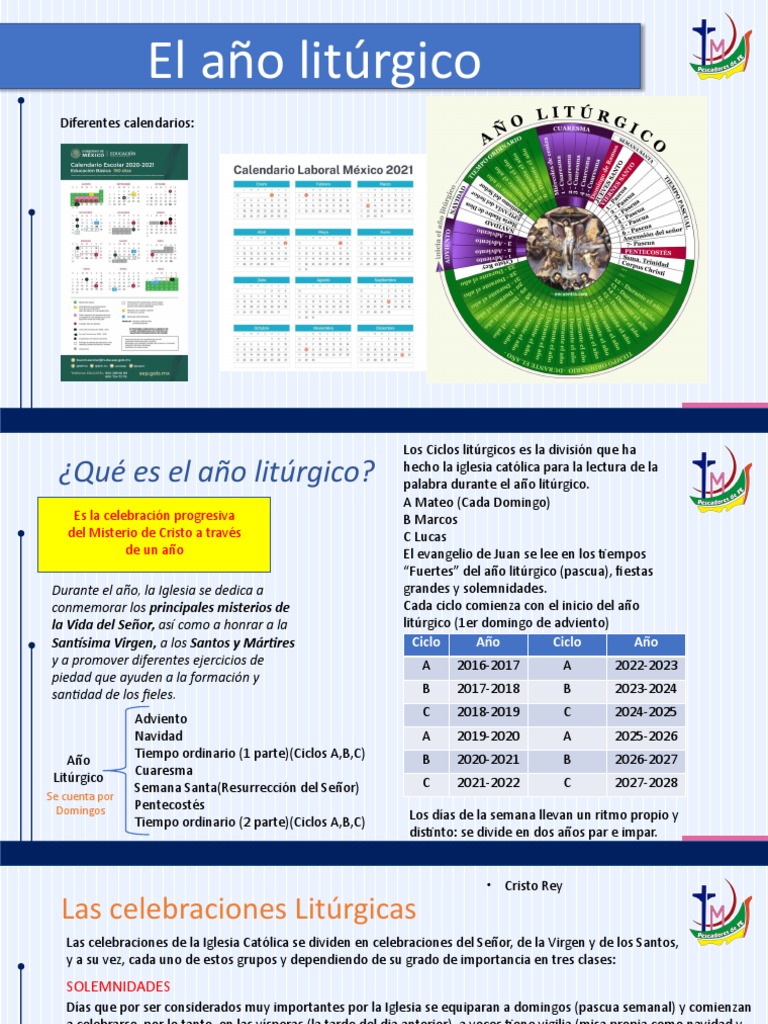 Calendario Litúrgico 2025-2026 | PDF | Año litúrgico | Pascua de ...