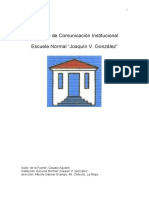 Proyecto de Comunicación Institucional Escuela Normal Joaquín V. González