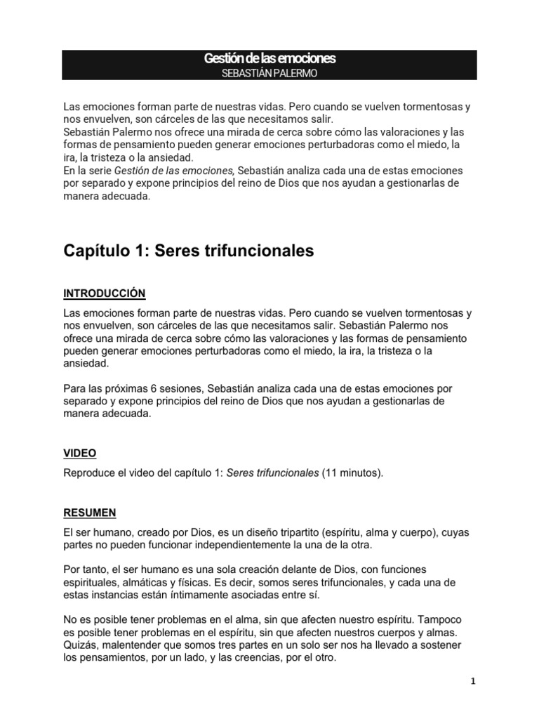 Cuaderno - Gestión de Las Emociones | PDF | Pensamiento | Ansiedad