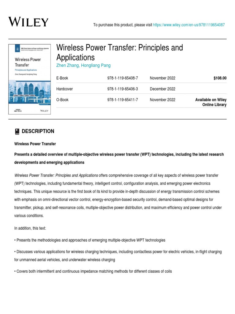 Wiley - Wireless Power Transfer - Principles and Applications | PDF ...