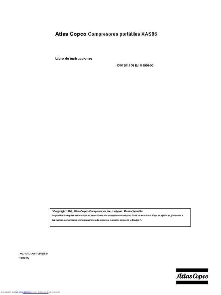 Atlas Copco XAS 96 Instrucciones PDF Presión Motores