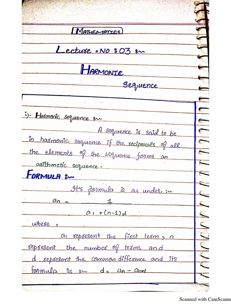Harmonics sequence pdf