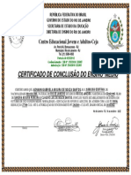 Certificado conclusão ensino médio Ceja Bonsucesso