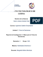 1.1 Bases para La Toma de Decisiones REPORTE de INVESTIGACION