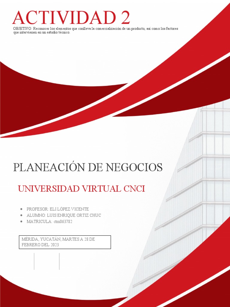 Planeación de Negocios y Estudio Técnico | PDF | Crecimiento personal y ...