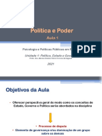 Aula - 1 - Unidade - 1 - Política e Poder