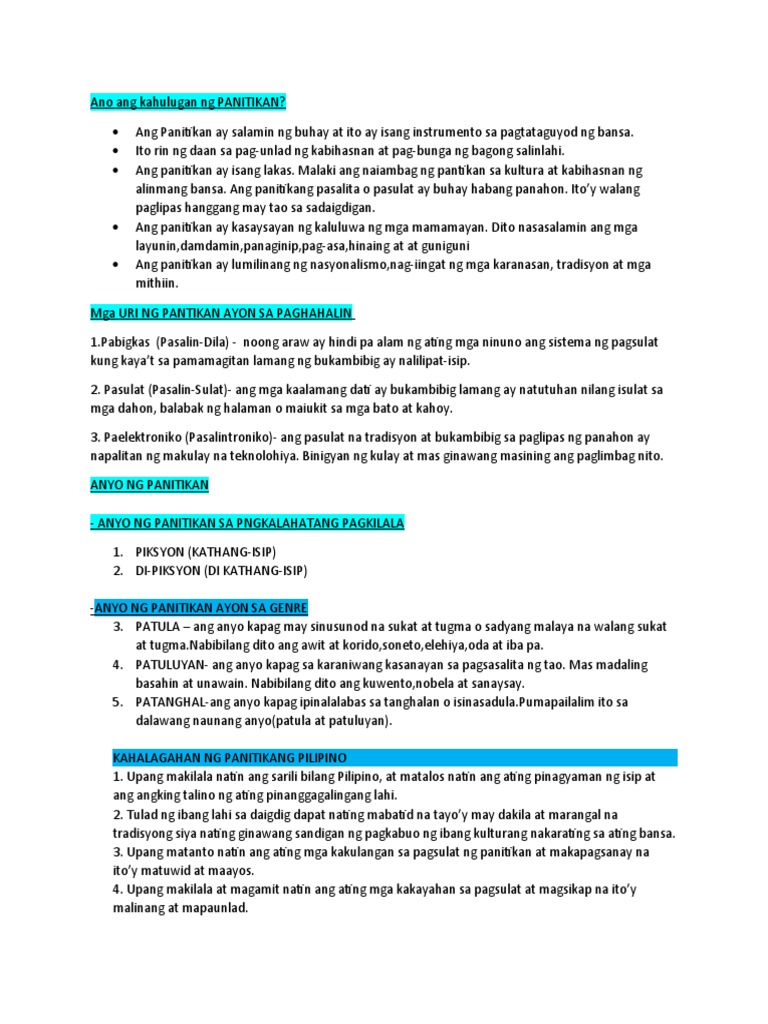 PANITIKAN | PDF