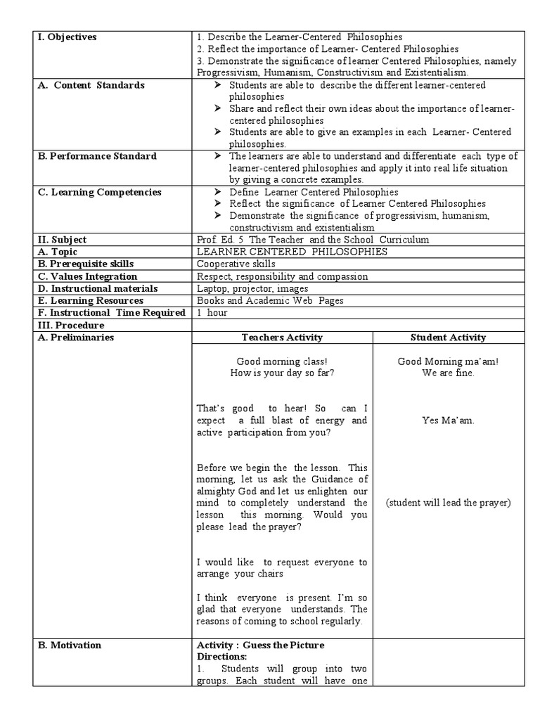 Lesson Plan. Mam Jhaebie 1 | PDF | Constructivism (Philosophy Of ...